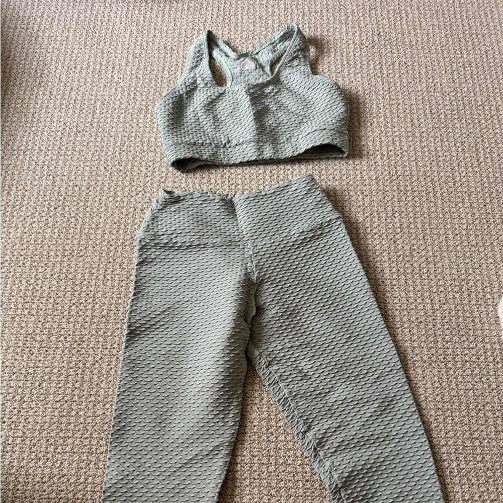 Booty by Brabants Textured light aqua Leggings Set